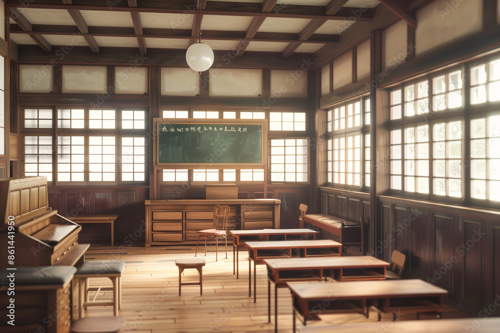interior of a traditional style school classroom interior of a traditional style school classroom