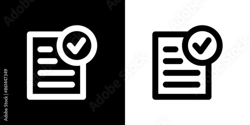 Data agrees icon. Black icon. Silhouette icon. Business icon. Icon