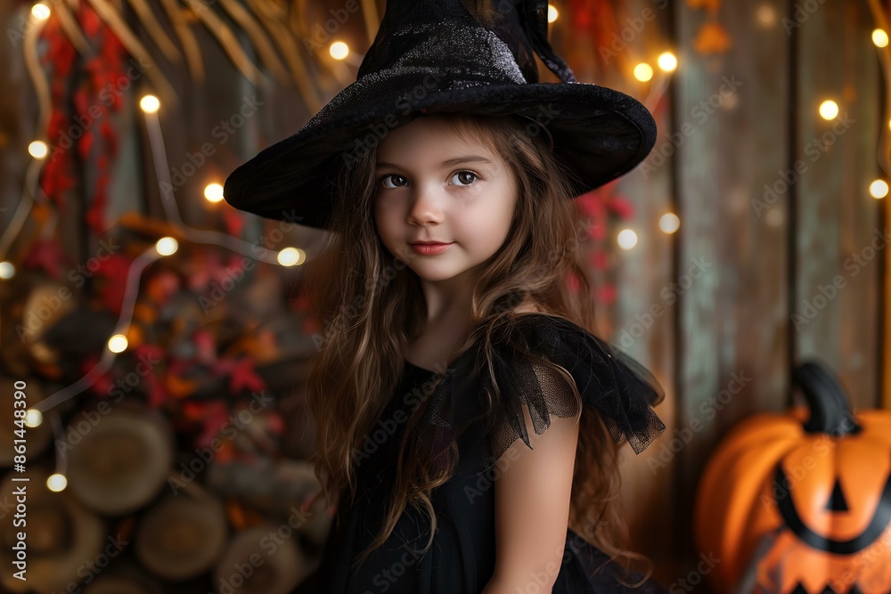 Cute Girl Dressed As A Witch For Halloween Cute Girl Dressed As A Witch For Halloween