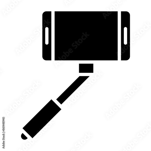 Selfie stick glyph icon