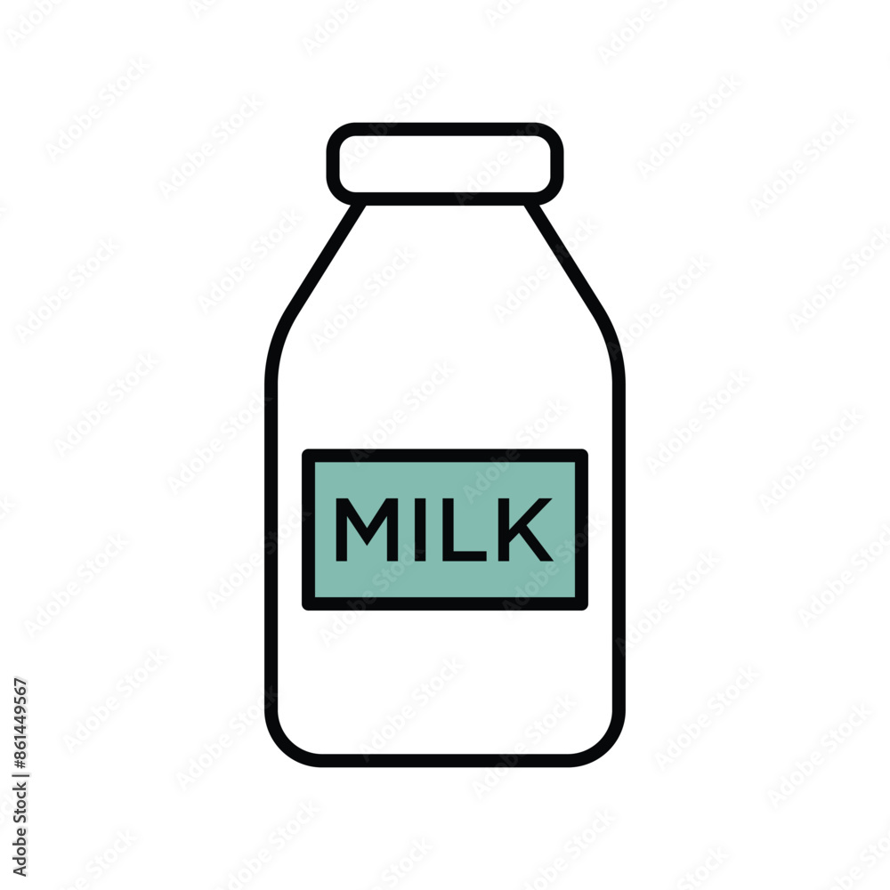 Fototapeta premium Milk Bottle Icon Vector Simple Design