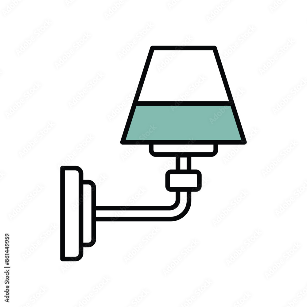Wall Lamp Icon Vector Simple Design