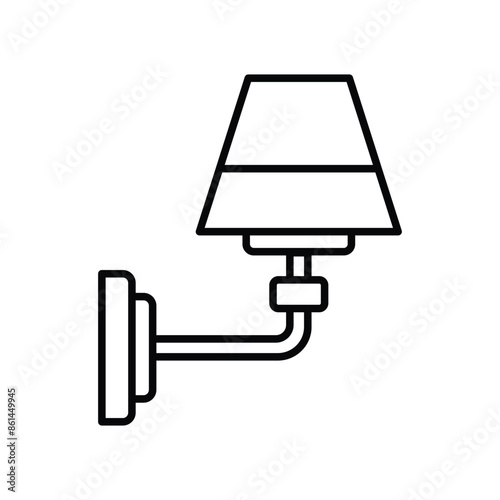 Wall Lamp Icon Vector Simple Design
