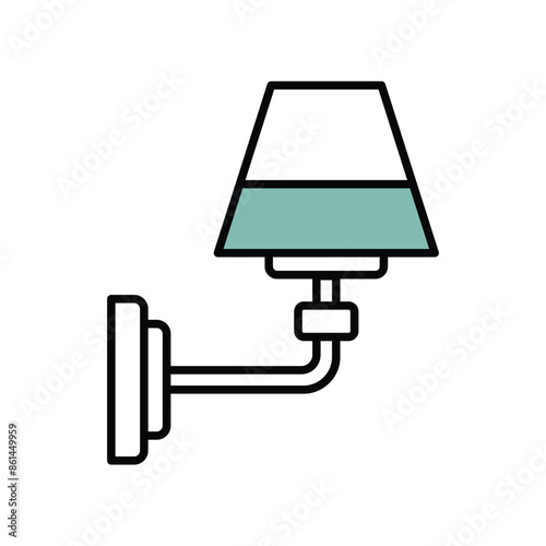 Wall Lamp Icon Vector Simple Design