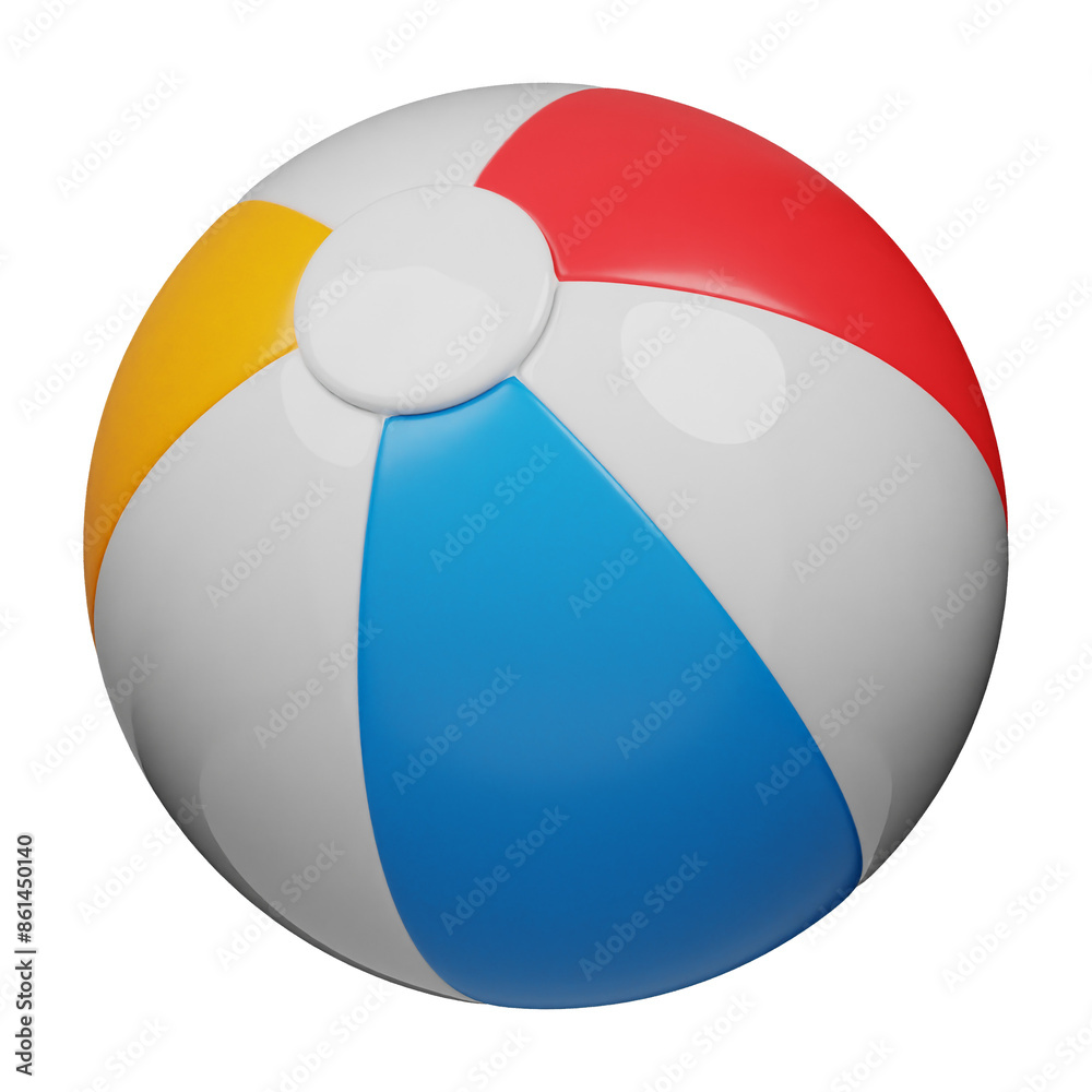beach ball 3d icon isolated on the transparent background beach ball 3d icon isolated on the transparent background