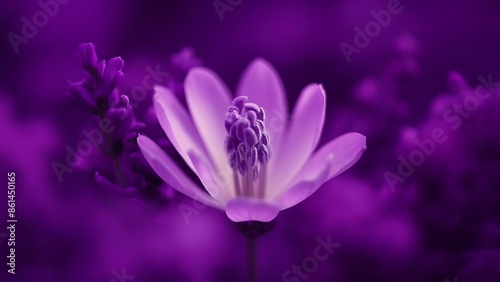 Lavender flower on a purple background
