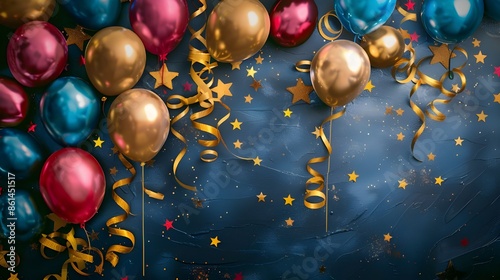happy 50th birthday image. beautiful happy birhday background with balloons genrated by AI.