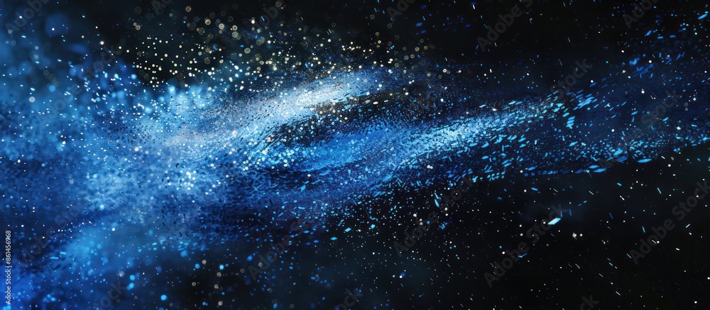 Fototapeta premium blue particles nebula no black background.