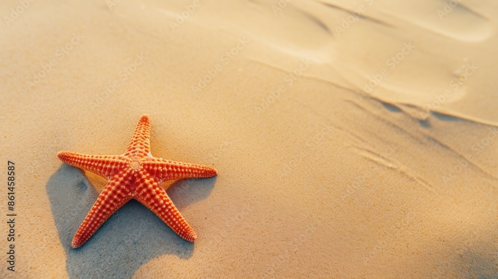 Starfish on the beach. Summer background with copy space for text Starfish on the beach. Summer background with copy space for text