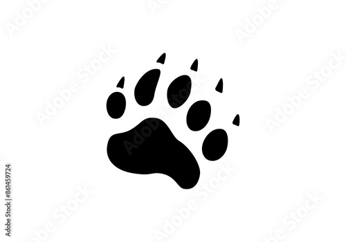 bear paw logo template icon vector illustration