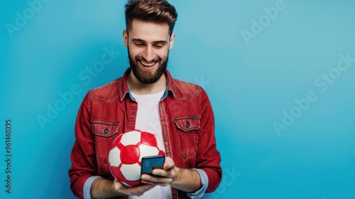 Man with a soccer ball photo