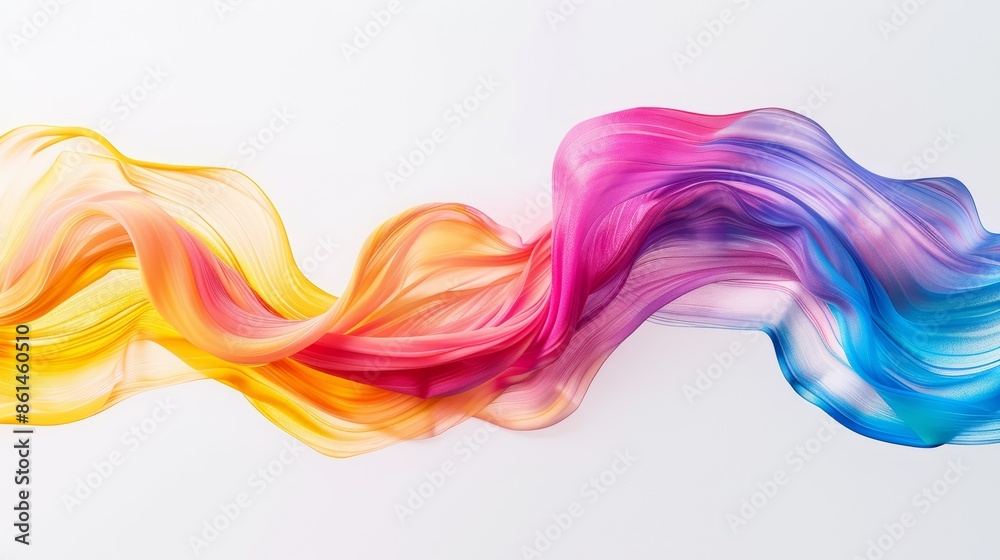 Abstract colorful flowing wave on white background. Perfect for creative, design, and technology concepts. Abstract colorful flowing wave on white background. Perfect for creative, design, and technology concepts.