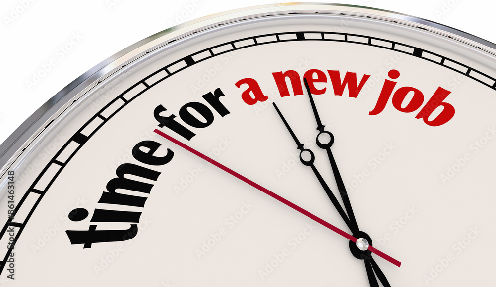 Time for a New Job Clock Find Different Work Career 3d Illustration Time for a New Job Clock Find Different Work Career 3d Illustration