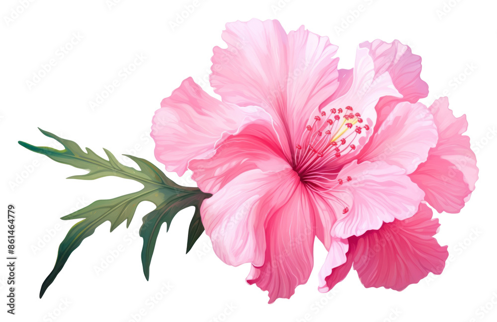 Obraz premium PNG Pink flower hibiscus blossom plant.