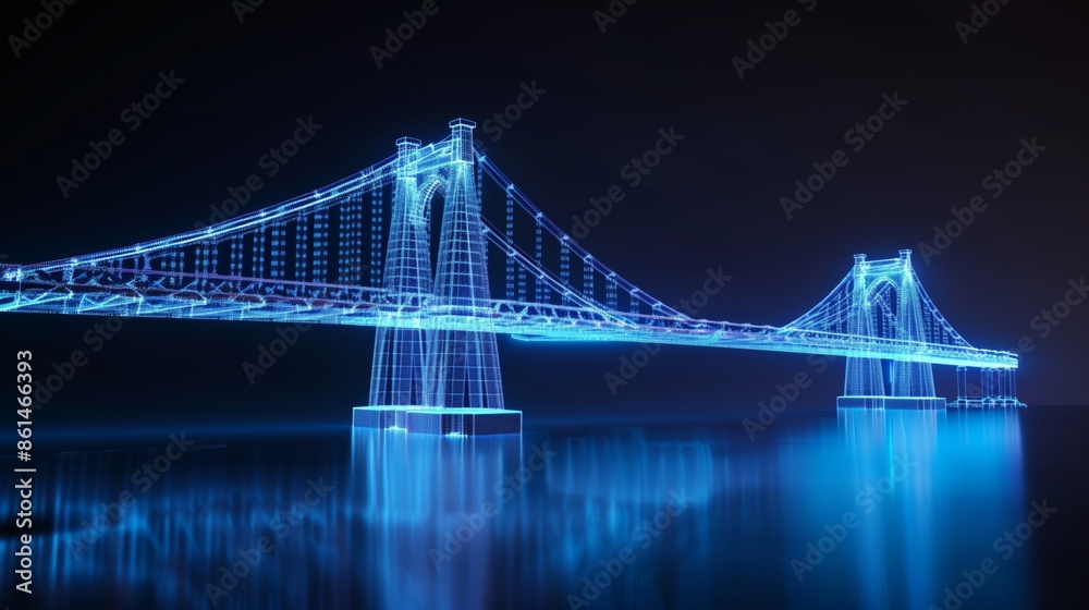 Fototapeta premium vision of architecture of a 3d model bridge project