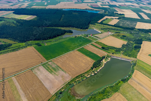 Aerial view of Lake Sisterea - Romania, lakes for carp fishing