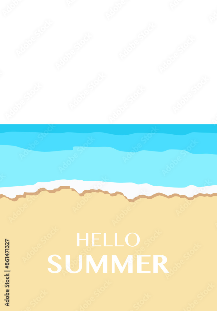 Vector flat image. Poster with the sea and the beach. Relaxation concept. Perfect for a summer sale post or banner. Vector flat image. Poster with the sea and the beach. Relaxation concept. Perfect for a summer sale post or banner.