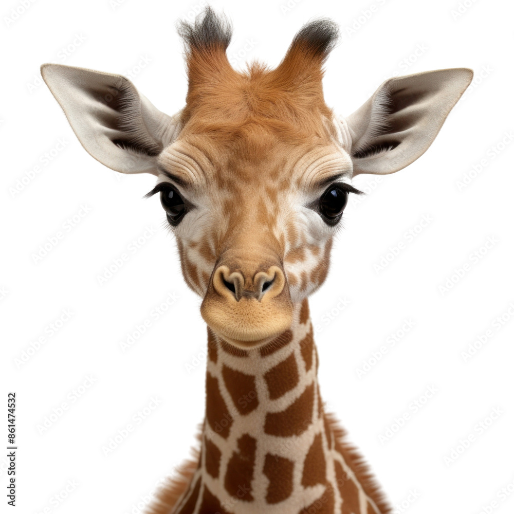 Fototapeta premium PNG Baby animal wildlife portrait giraffe.