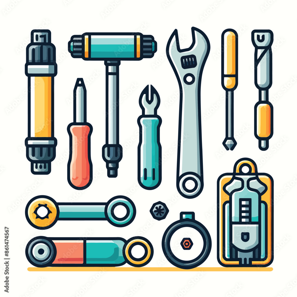 collection of workshop mechanic equipment icons collection of workshop mechanic equipment icons