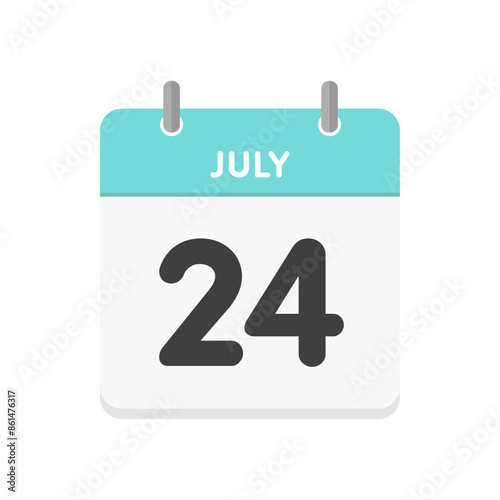7月24日･july 24の日めくりカレンダーのアイコン - 7/24の日付入りの暦の素材
