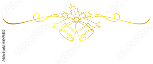 Christmas golden bells. Christmas decoration elements. illustration vector eps 10