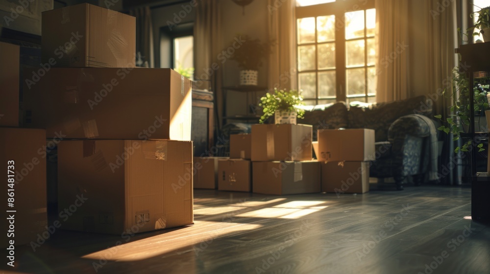 Cardboard boxes for moving into a new home Cardboard boxes for moving into a new home