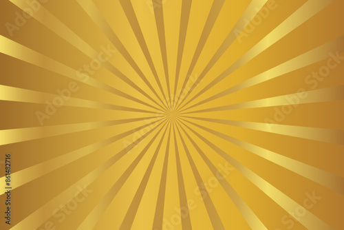 Gold Sunburst Pattern Background. Gold Sun Burst Gradient Wide Vector Background