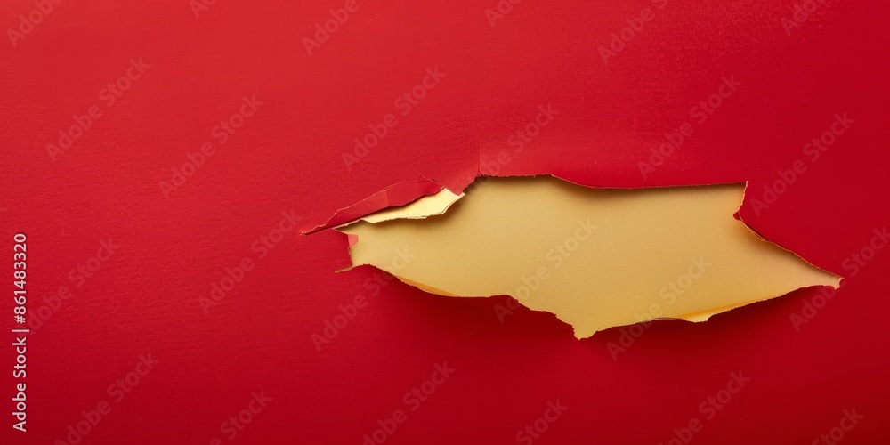 Torn paper background. An overhead view of gold red torn paper for dramatic contrast. Ideal for announcements promotions Torn paper background. An overhead view of gold red torn paper for dramatic contrast. Ideal for announcements promotions