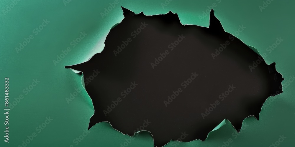Torn paper background. An overhead view of green torn paper revealing a black background for dramatic contrast. Ideal for announcements promotions Torn paper background. An overhead view of green torn paper revealing a black background for dramatic contrast. Ideal for announcements promotions