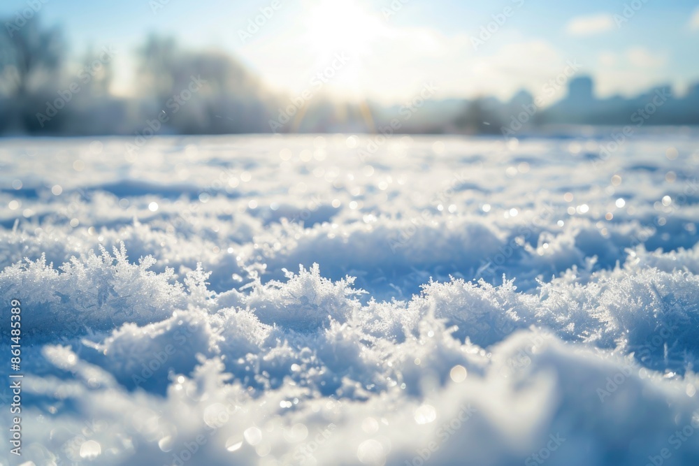 Winter landscape with snow crystals. Winter landscape with snow crystals.