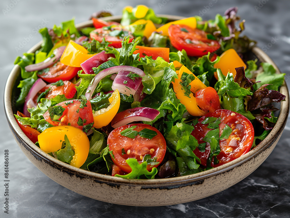 Top view healthy vegan lunch bowl salad Top view healthy vegan lunch bowl salad