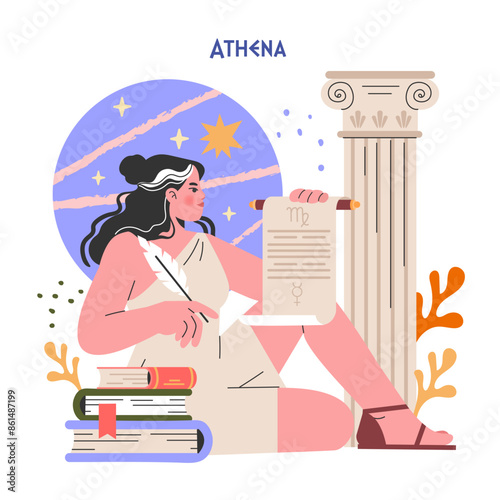 Ancient Greek Gods. Flat Vector Illustration