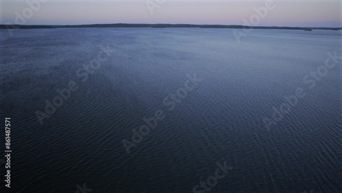 Relaxing sunset over the ocean in Scandinavia