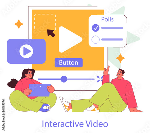 Interactive Engagement. Flat Vector Illustration