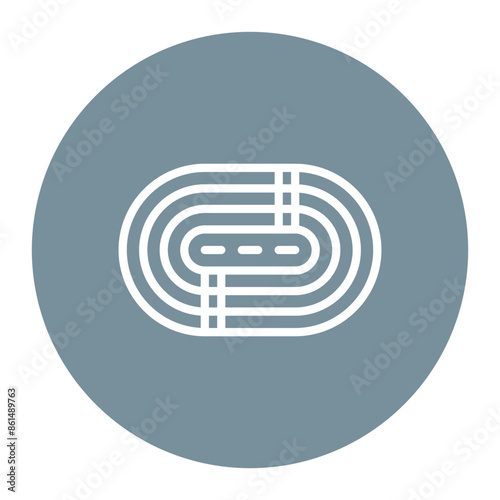 Running Track icon vector image. Can be used for Marathon.