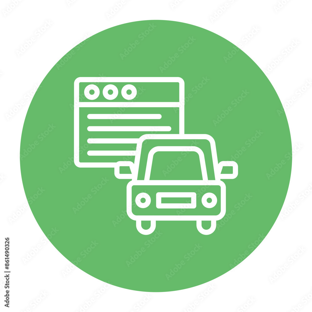 Online Driver Test icon vector image. Can be used for Driving School. Online Driver Test icon vector image. Can be used for Driving School.