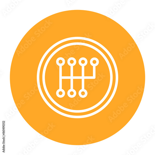 Gear Shift icon vector image. Can be used for Driving School.
