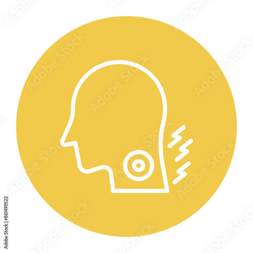 Crick in the Neck icon vector image. Can be used for Body Ache.