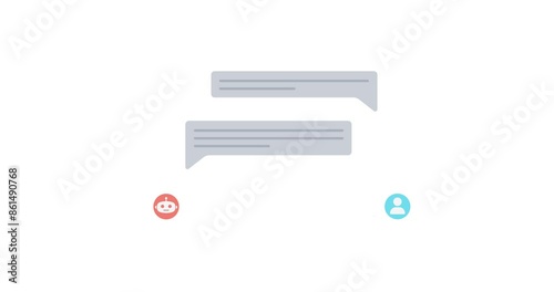 Smart AI chat bot communicate with human. AI automatic answering system. Automatic chat response concept.