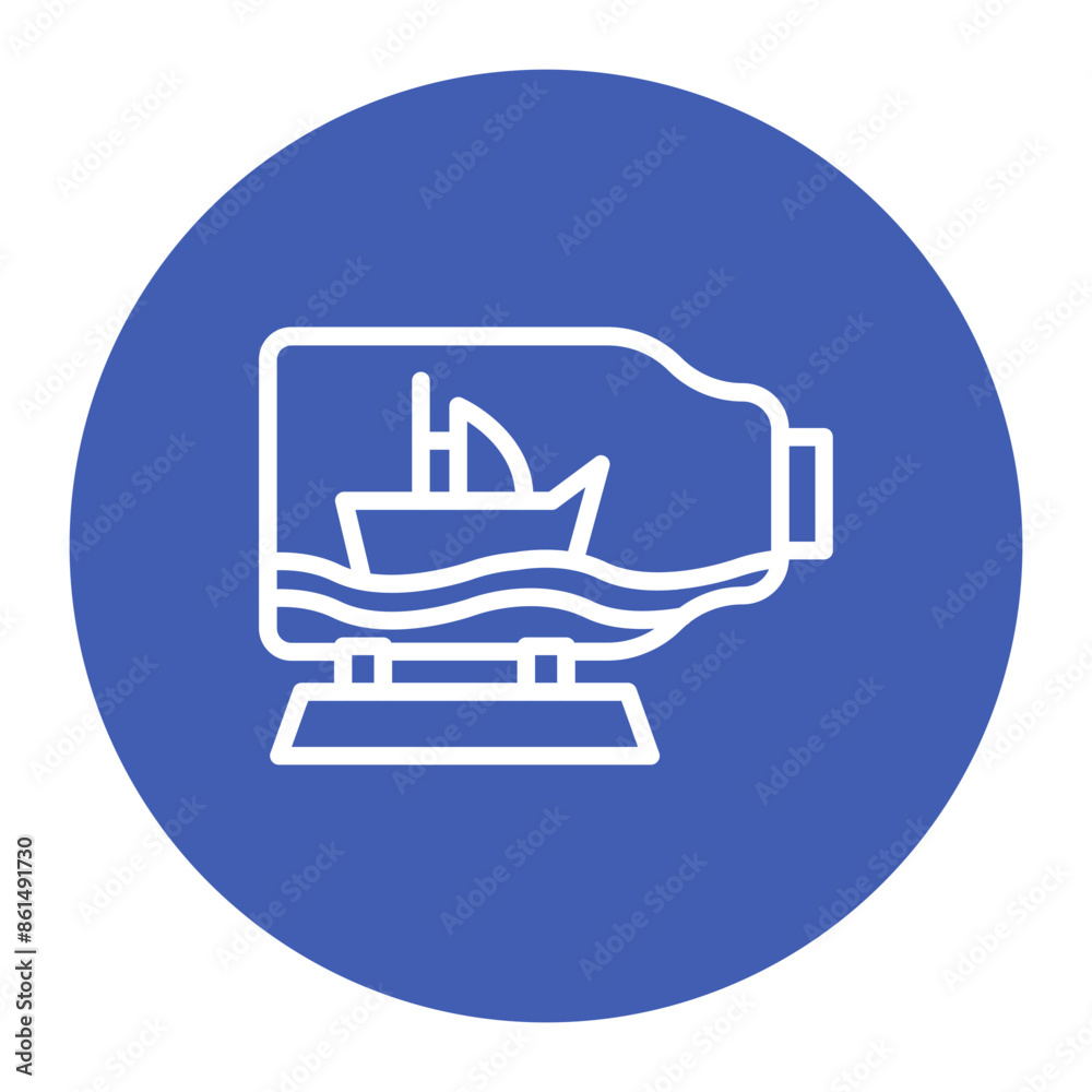 Ship In A Bottle icon vector image. Can be used for Cruiser. Ship In A Bottle icon vector image. Can be used for Cruiser.