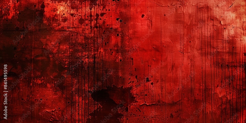 Obraz premium Red Splashes and Drips on a Grunge Background