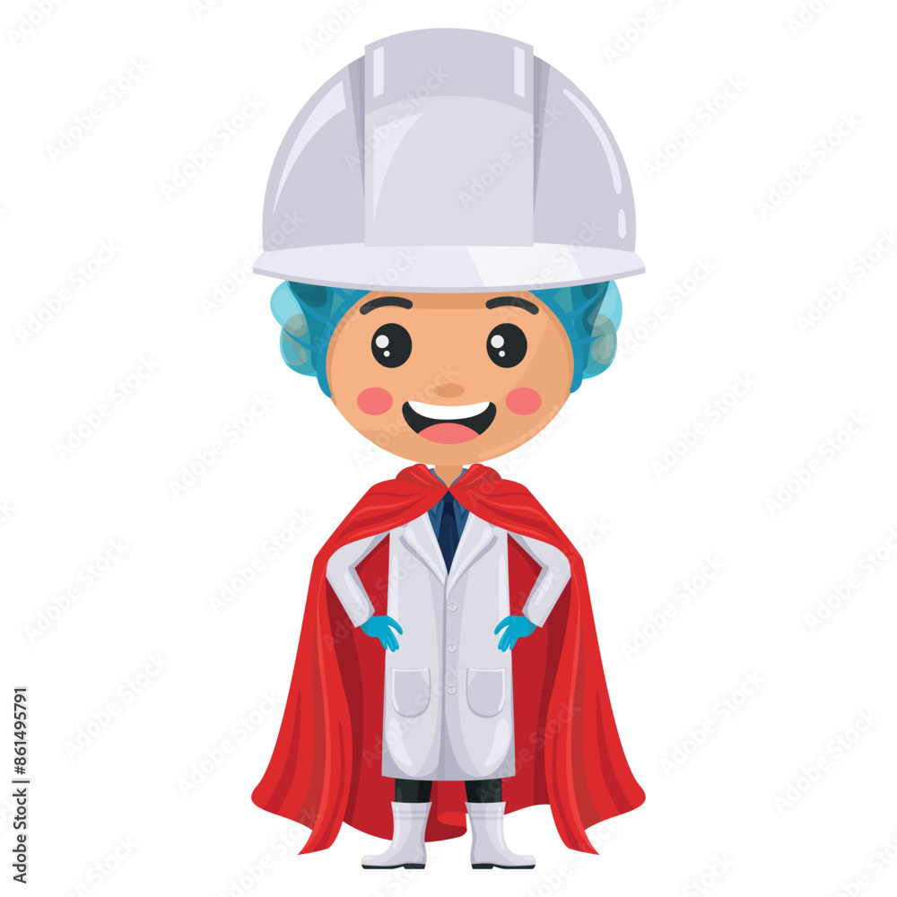 Quality control supervisor in food production line wearing his superhero cape. Superhero food safety engineer. Food industry engineer. Science, technology and safety in food production and processing Quality control supervisor in food production line wearing his superhero cape. Superhero food safety engineer. Food industry engineer. Science, technology and safety in food production and processing