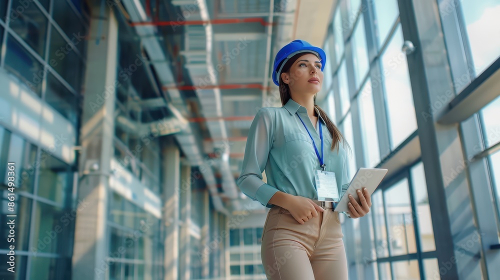 The woman in hardhat The woman in hardhat