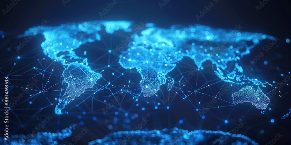 Global Network Connection, Digital World Map