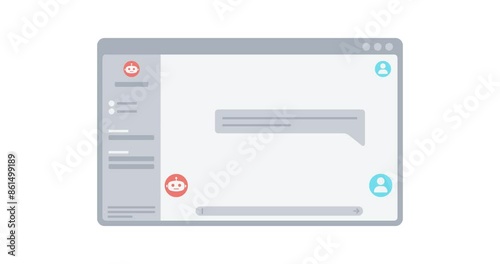Smart AI chat bot communicate with human. AI automatic answering system. Automatic chat response in web browser 4k video animation
