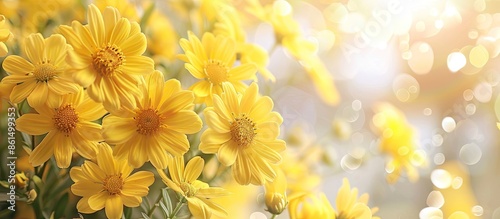 A spring-themed background featuring lovely yellow flowers, perfect for displays needing copy space image.