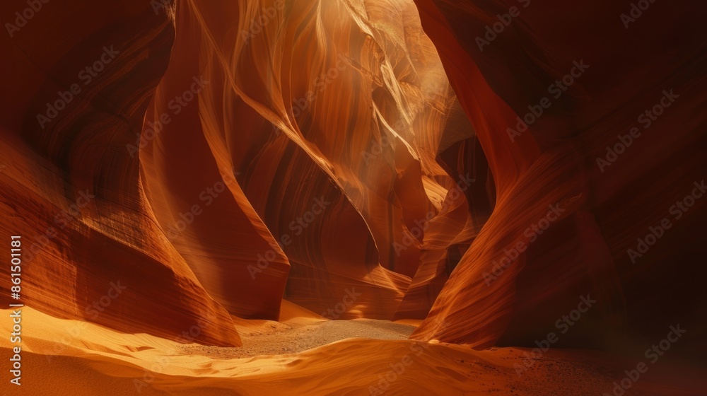 Obraz premium The canyons narrow passageways acting as a funnel for the wind creating a whirlwind of fabric within.