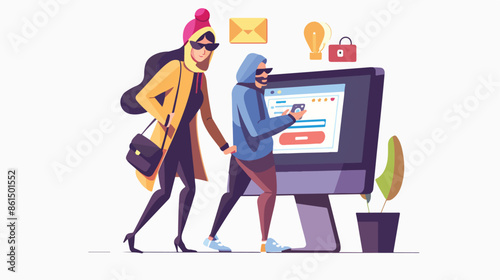 Scammers on the Net Landing Page Template. Female 
