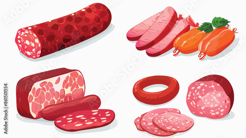 Salami Pepperoni Smoked Sausage Meat Products Whole 