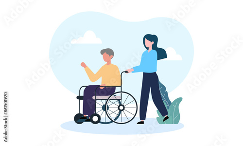 World humanitarian day illustration, community care people